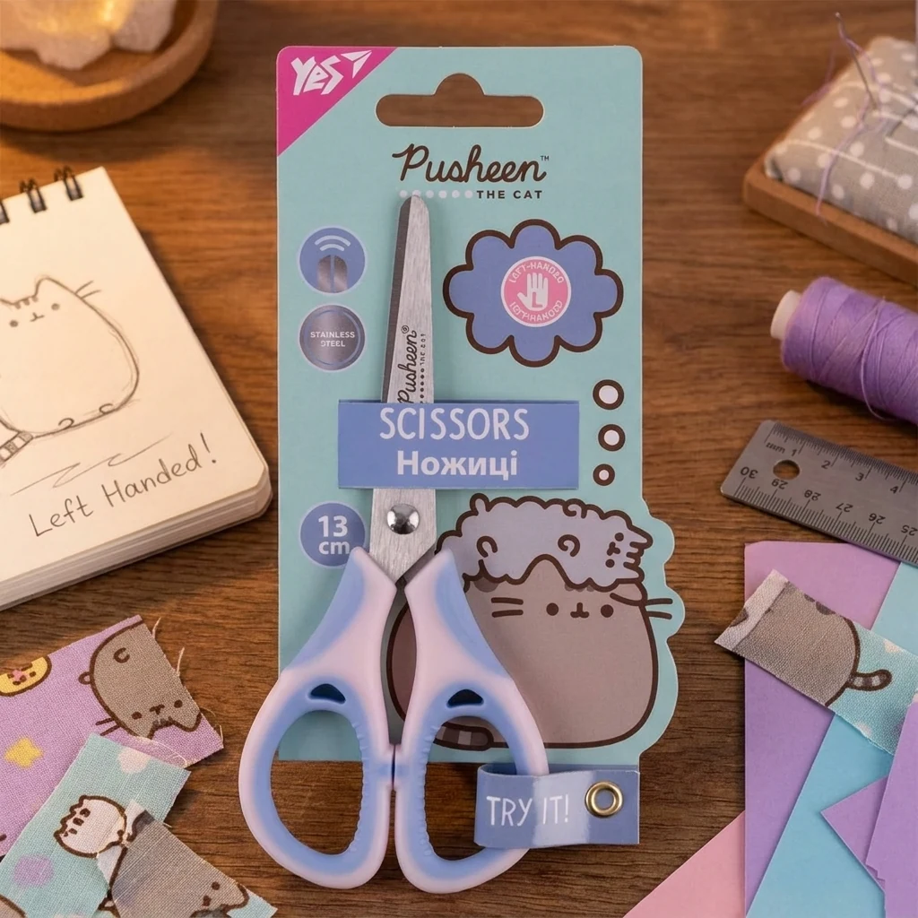 Ножиці дитячі для шульги 13 см "Pusheen" YES