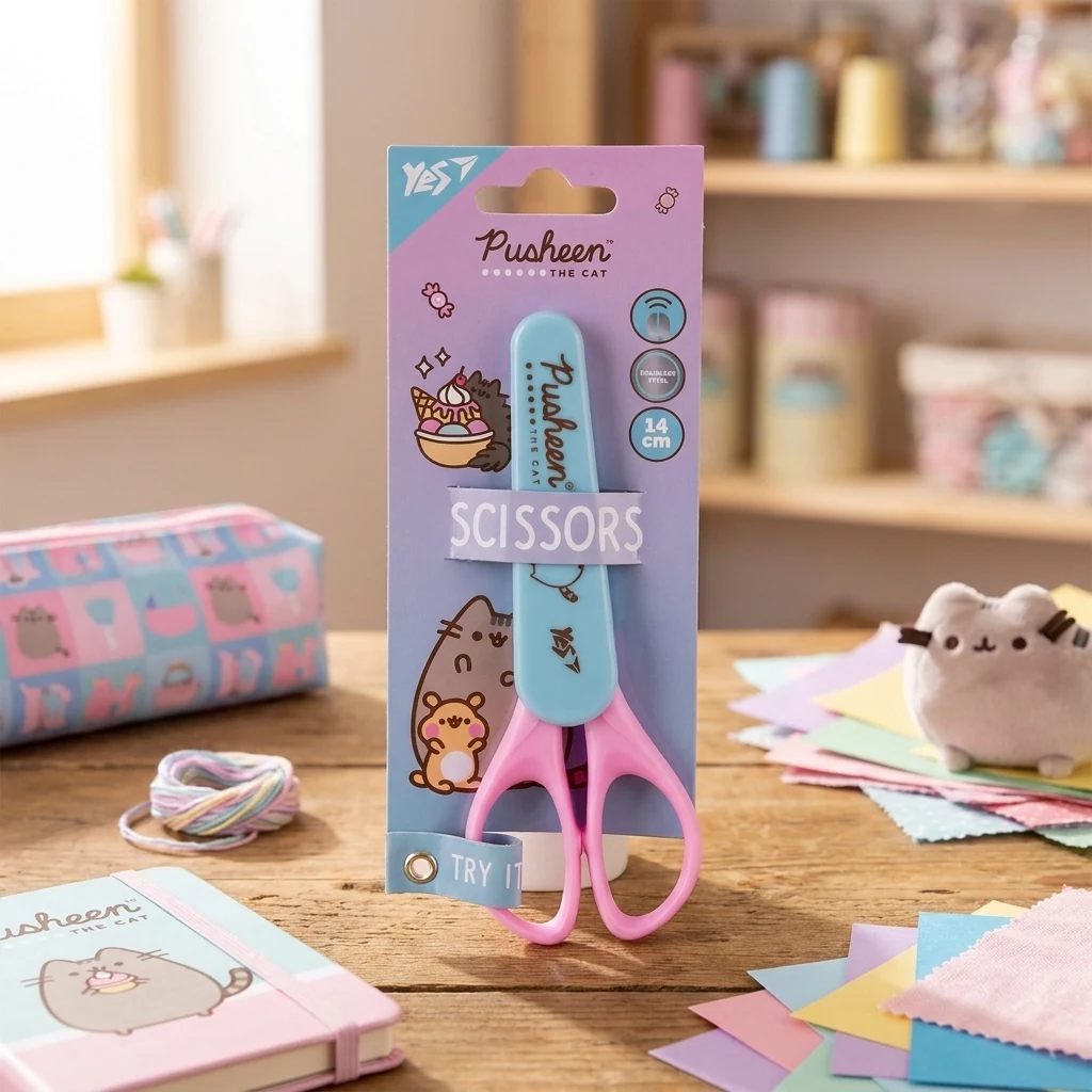 Ножиці дитячі у футлярі чохлі 14 см "Pusheen"