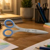 Ножиці Economix пластикові ручки з гумовими вставками 17см — фото 1