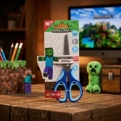 Ножиці Yes Minecraft 13см з гумовими вставками 480459