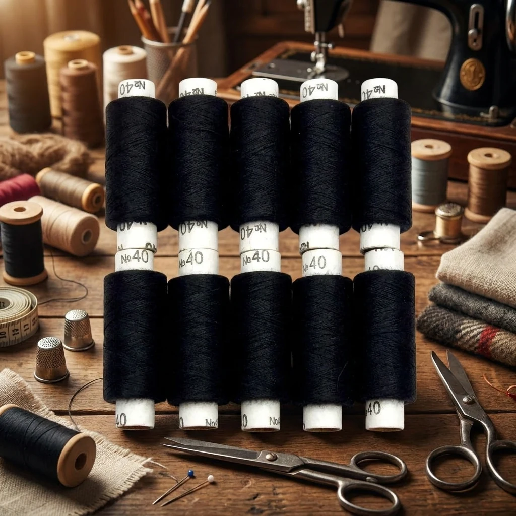 Нитки №40/2 200м, набір10шт, чорні, Sindtex