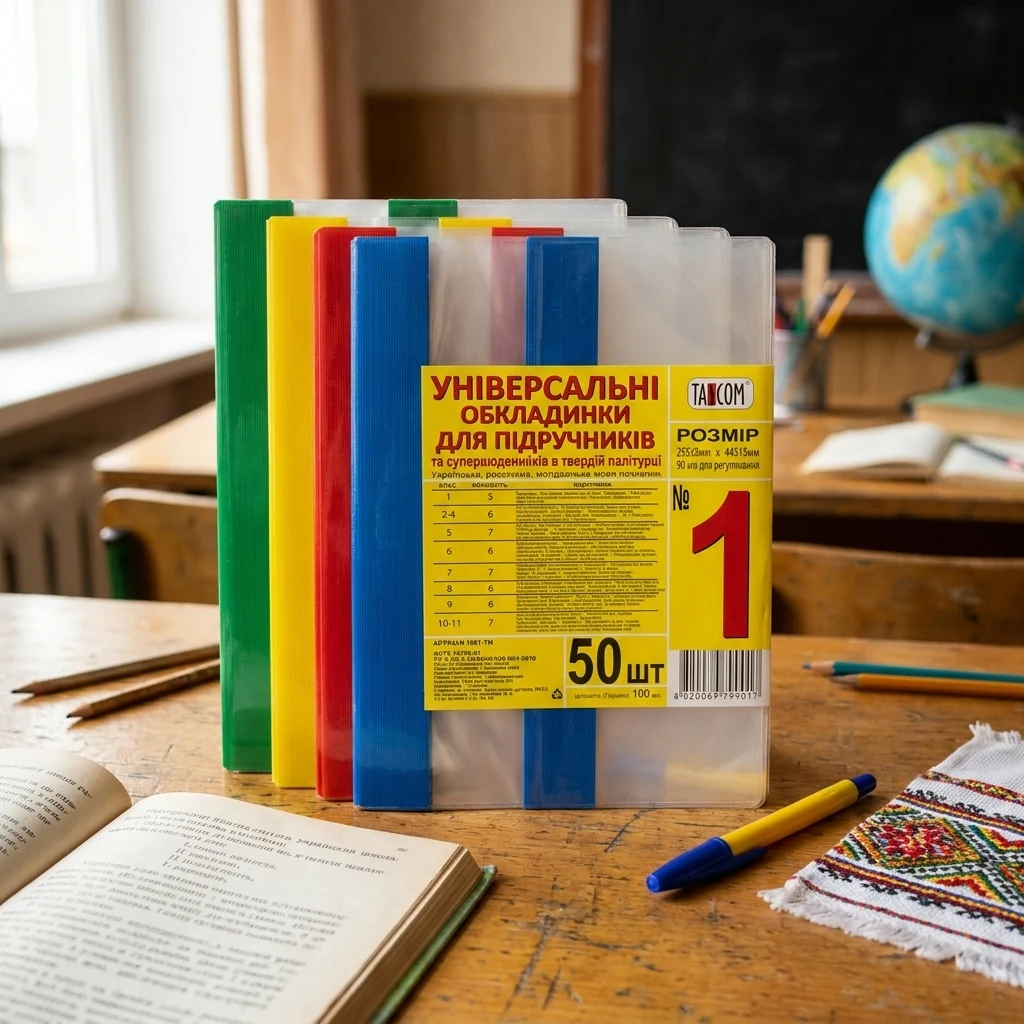 Обкладинка для підручників 250*420 мм пвх 100 мкм регулюється
