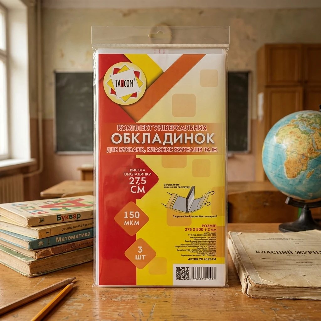 Обкладинка для журналів і підручників 275*480 мм 150 мкм регулюється (уп 3 шт)
