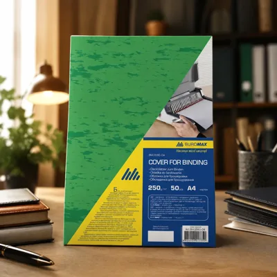 Обкладинки картонні Buromax A4 під шкіру (50шт.,250г/м2) Зелений