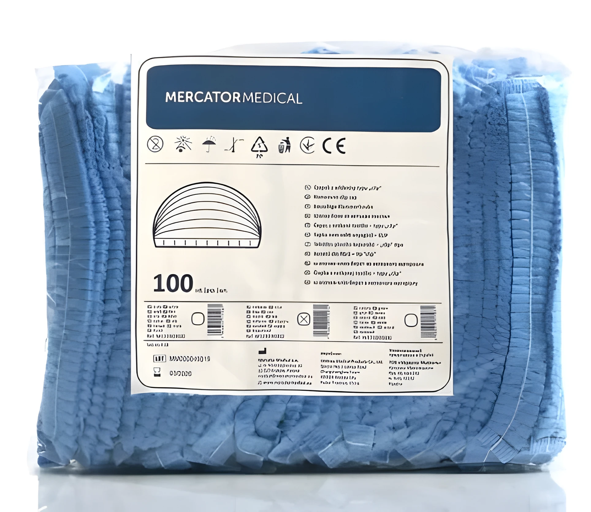 Одноразові шапочки Mercator Medical 100 шт на одинарній гумці — Краса та здоров'я