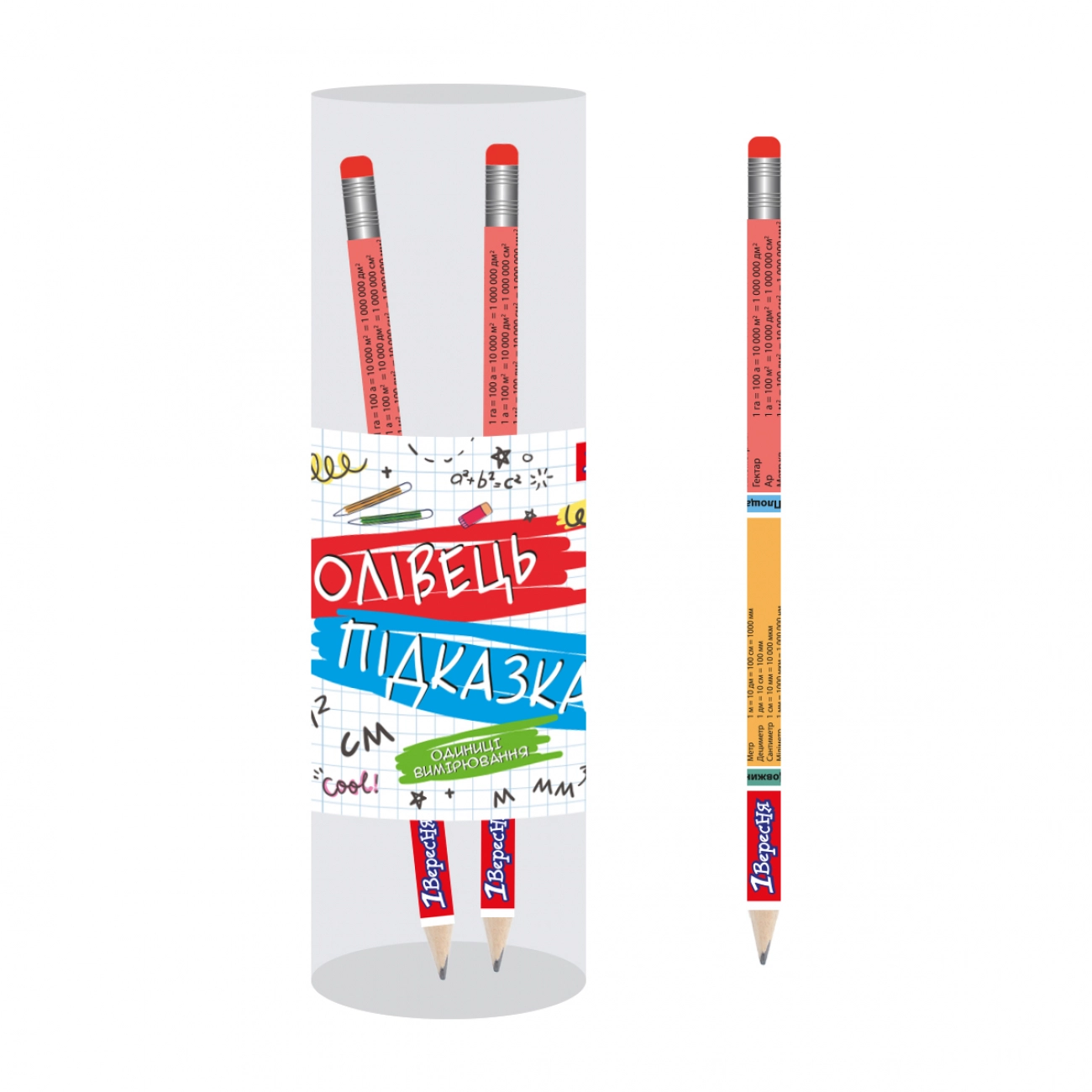 Олівець 1Вересня чорнографітний круг з гумкою Одиниці виміру — фото 2