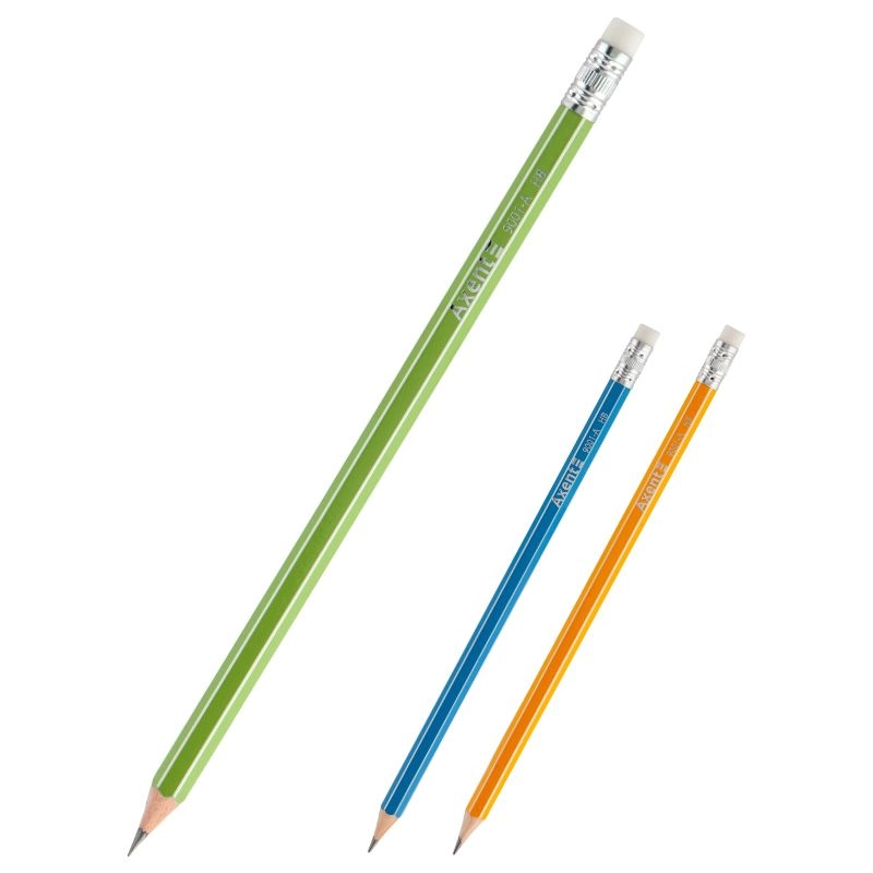 Олівець графітний Axent HB з гумкою — фото 2