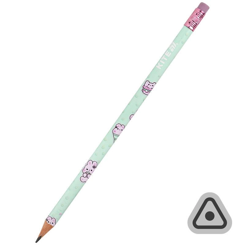 Олівець Kite Feel Good тригранний із гумкою — фото 3