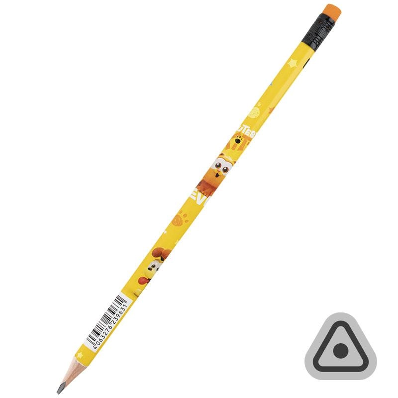 Олівець графітний Kite з гумкою тригранний — фото 2