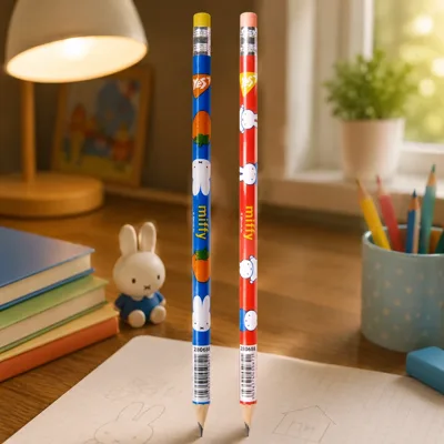 Олівець чорнографітний Yes круглий з гумкою Miffy мікс