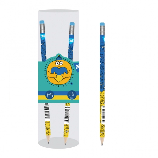 Олівець чорнографітний YES з гумкою — фото 2