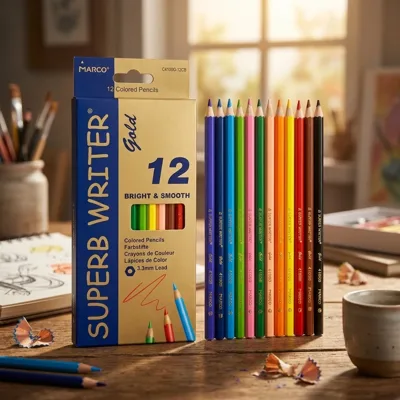 Олівці 12 кольорів шестигранні Marco Superb Writer Gold E4100G-12CB