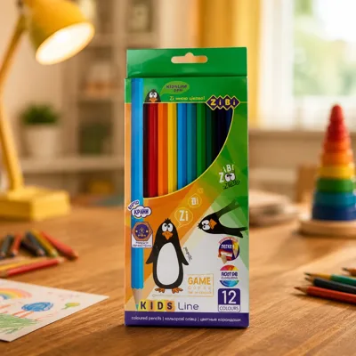 Олівці кольорові 12 кольорів KIDS LINE 2414 ZiBi