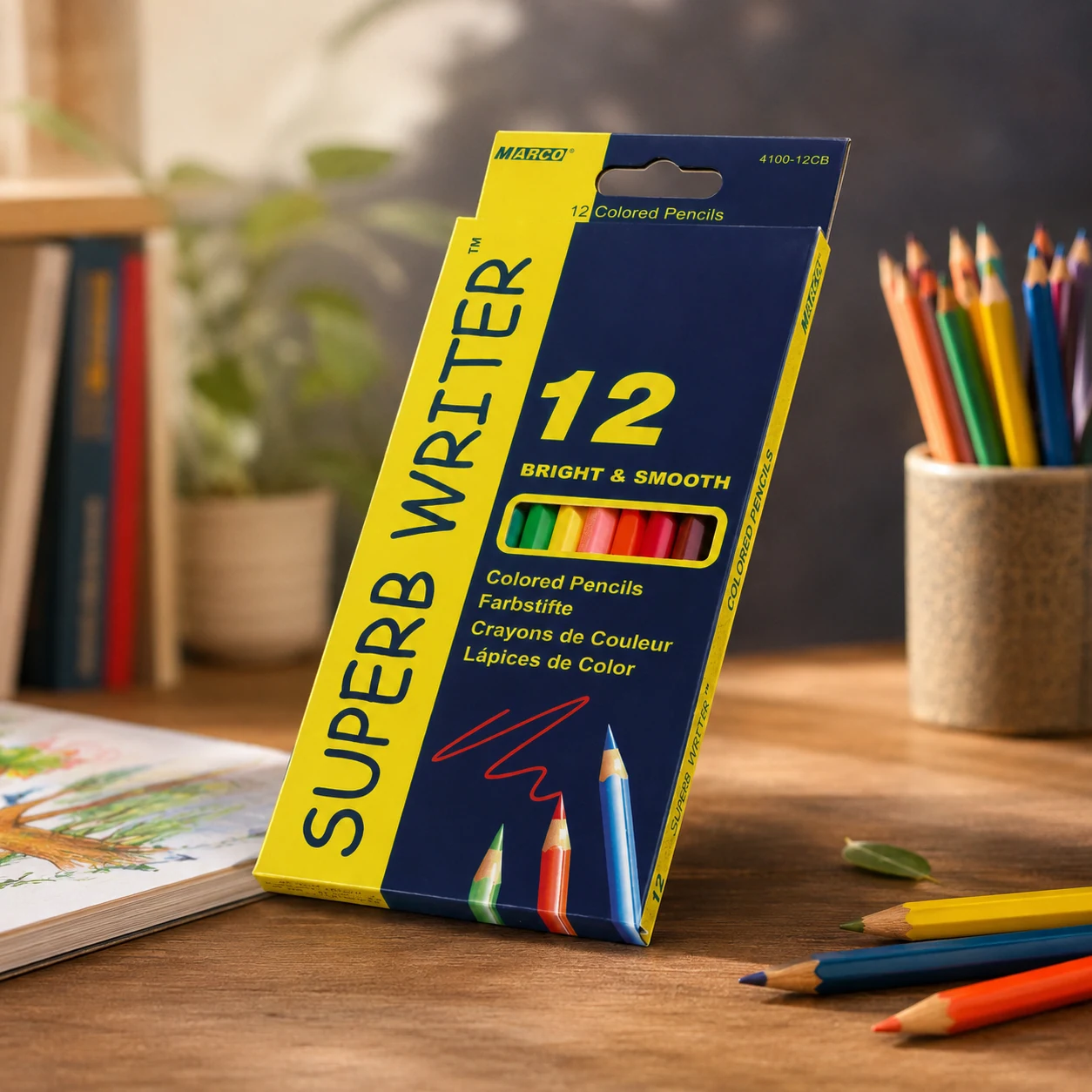 Олівці кольорові 12 кольорів Superb Writer 4100-12СВ Marco — Малювання та ліплення