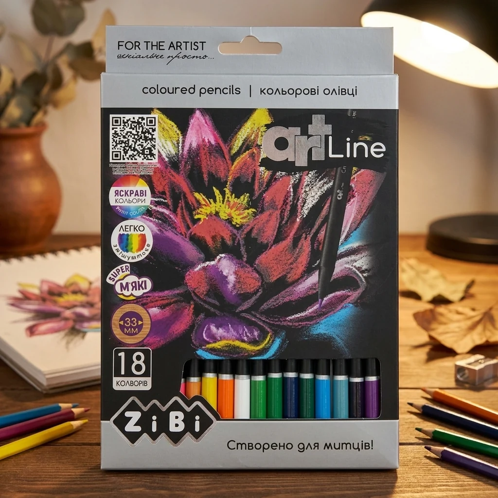 Олівці кольорові 18 кольорів круглі ART Line ZB.2433 — Малювання та ліплення
