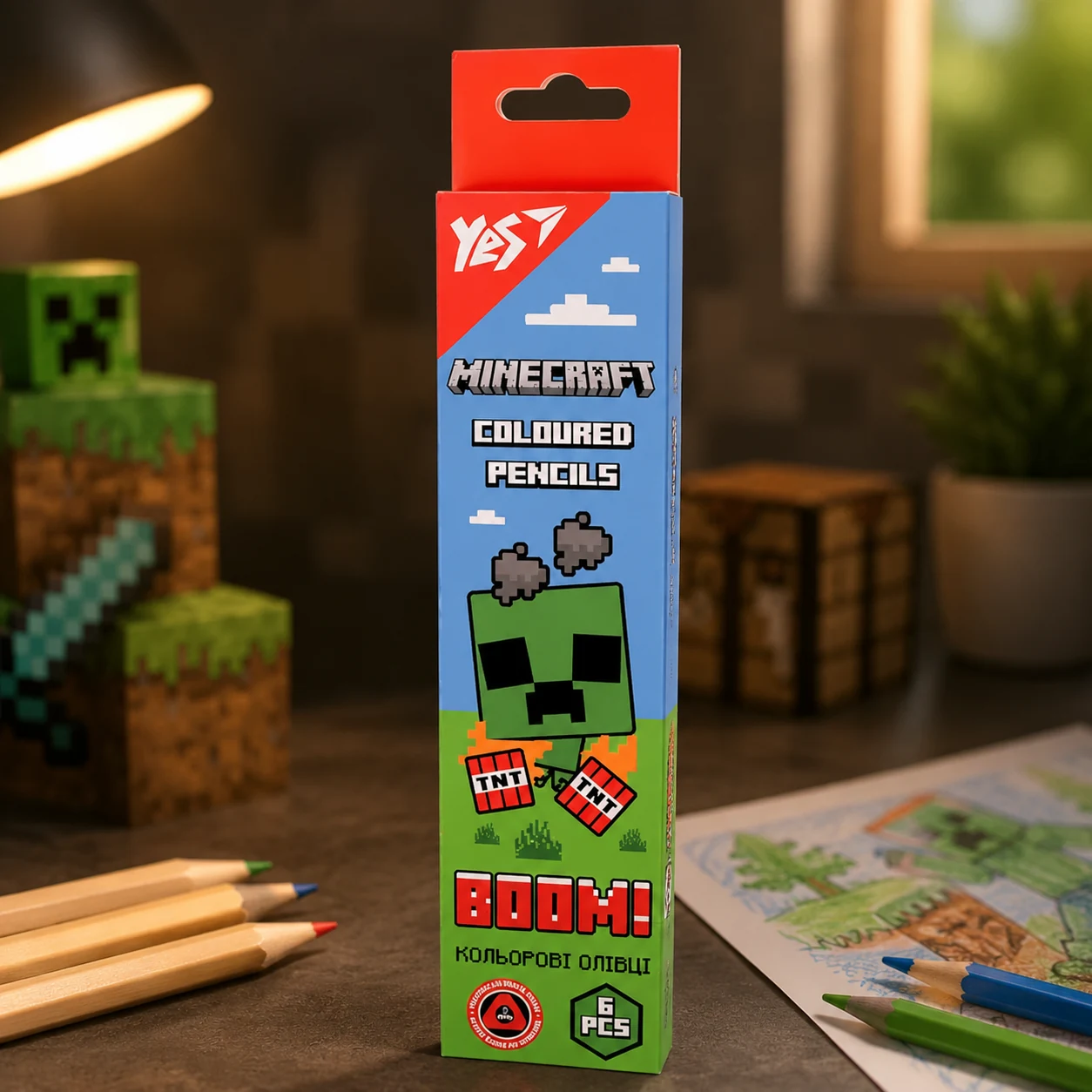 Олівці кольорові 6 кольорів YES Minecraft 290714 — Малювання та ліплення