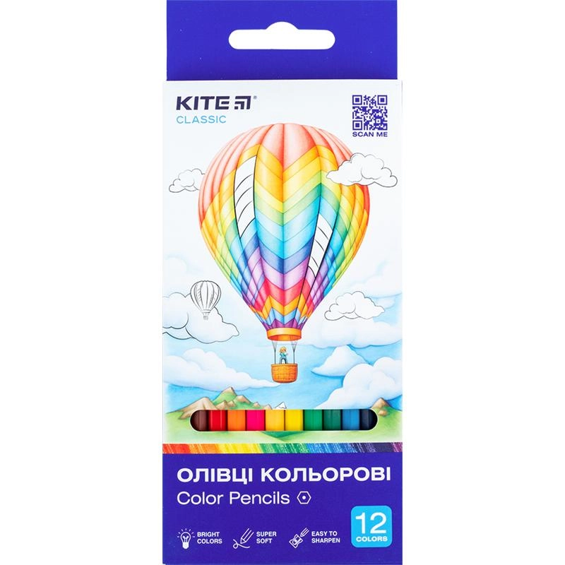 Олівці кольорові Kite Classic 12 кольорів K-051 — фото 2