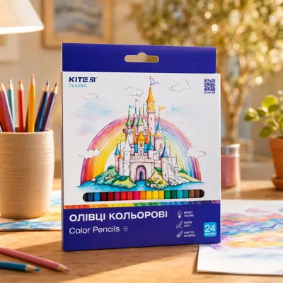 Олівці кольорові Kite Classic 24 кольори K-055