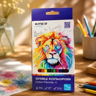 Олівці кольорові Kite Classic двосторонні 12 кольорів K-054