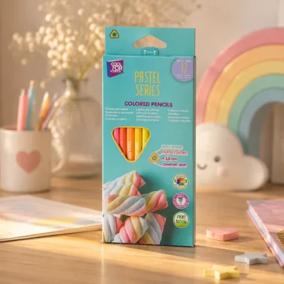 Олівці кольорові преміум COOLFORSCHOOL PASTEL тригранні 12шт