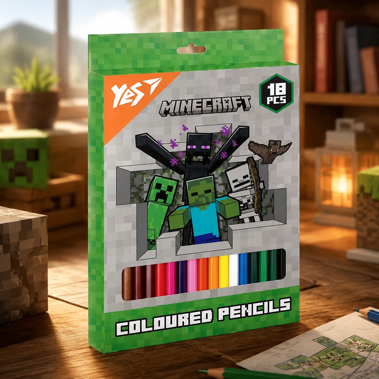 Олівці кольорові YES 18 кольорів Minecraft Heroes 290732 — Малювання та ліплення