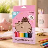 Олівці кольорові Yes 18 кольорів Pusheen рожевий — фото 1