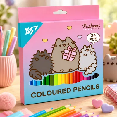 Олівці кольорові YES 24 кольорів Pusheen Stormy and Pip 290741