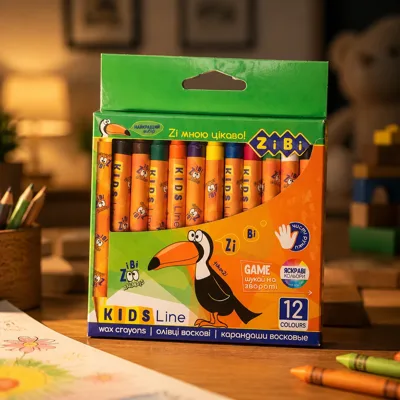 Олівці воскові KIDS Line ZiBi 12 кольорів ZB.2481
