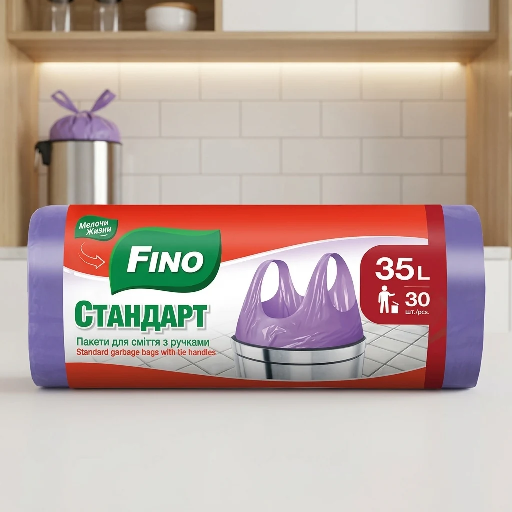 Пакет для сміття 35 л/ 30 шт з ручками Fino