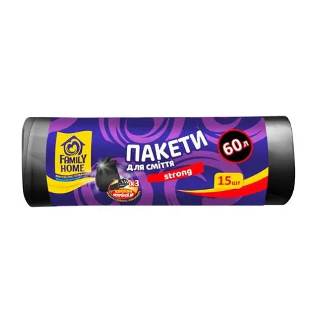 Пакет для сміття 60 л/ 15 шт 60х80 см FH