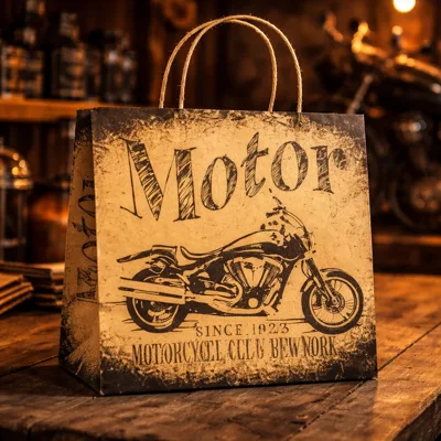 Пакет паперовий крафтовий №182 215х220х110 Motorbike