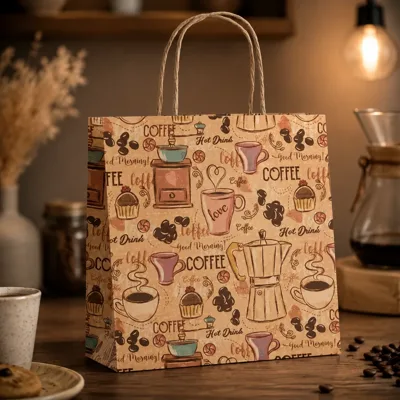Пакет паперовий крафтовий №184 215х220х110 Coffee