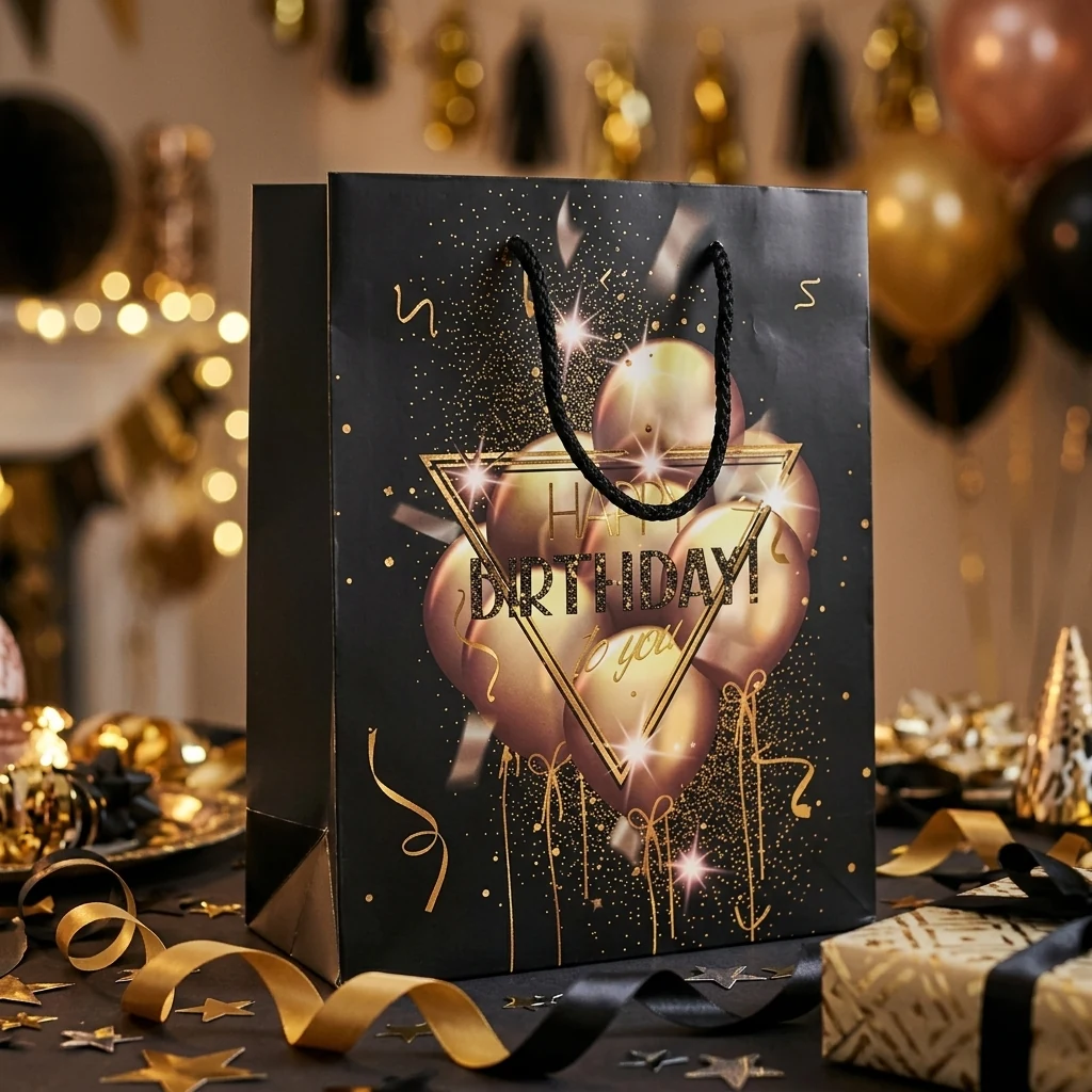 Пакет подарунковий 18*23*8 см Happy Birthday