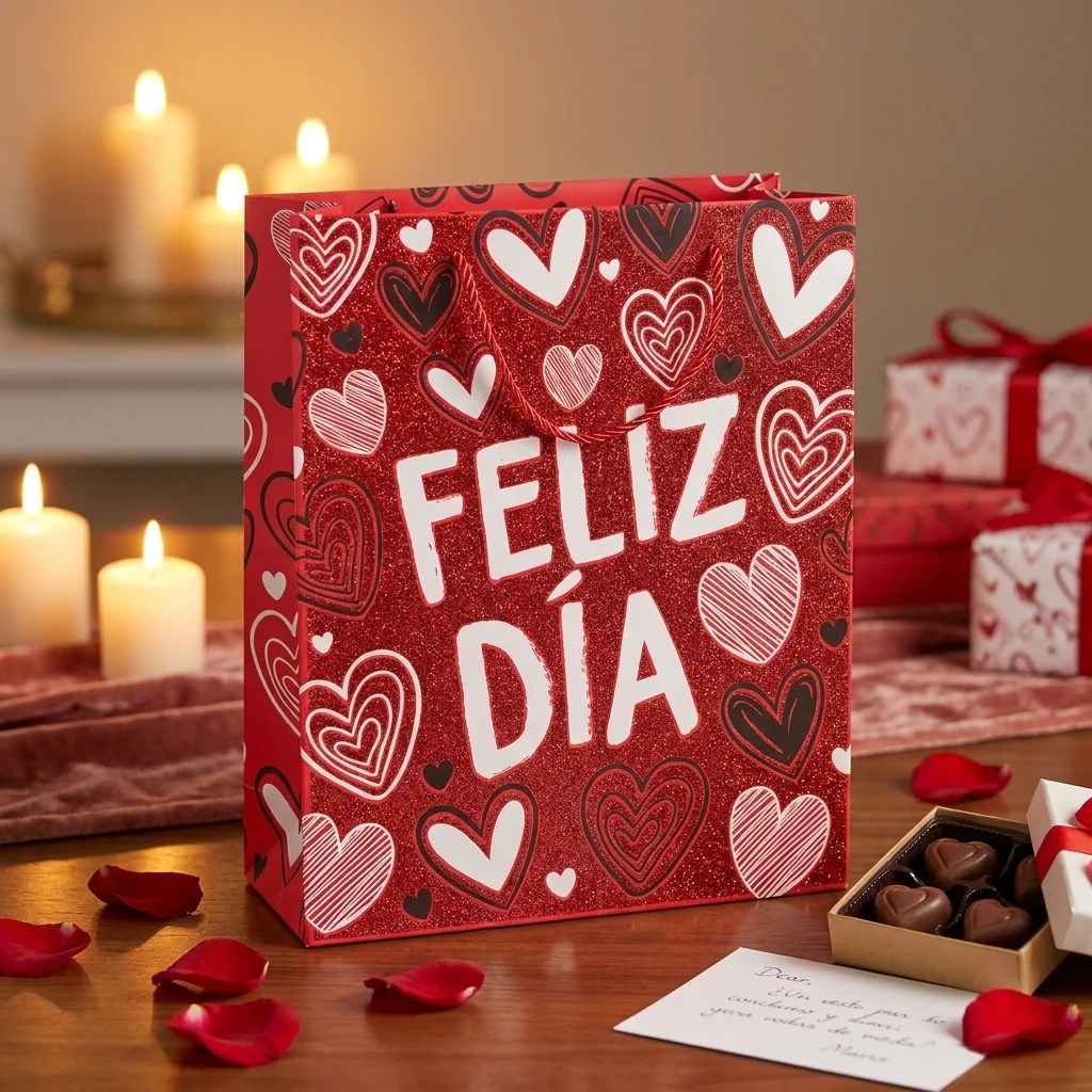 Пакет подарунковий 18*23*8 см Серця FELIZ DIA