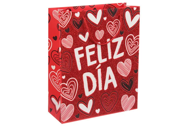 Пакет подарунковий 18*23*8 см Серця FELIZ DIA