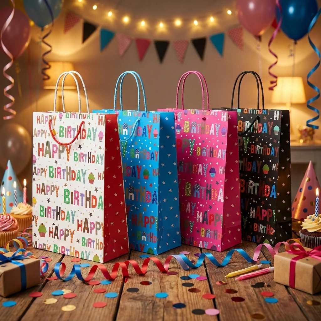 Пакет подарунковий 26*32*10 см Happy Birthday