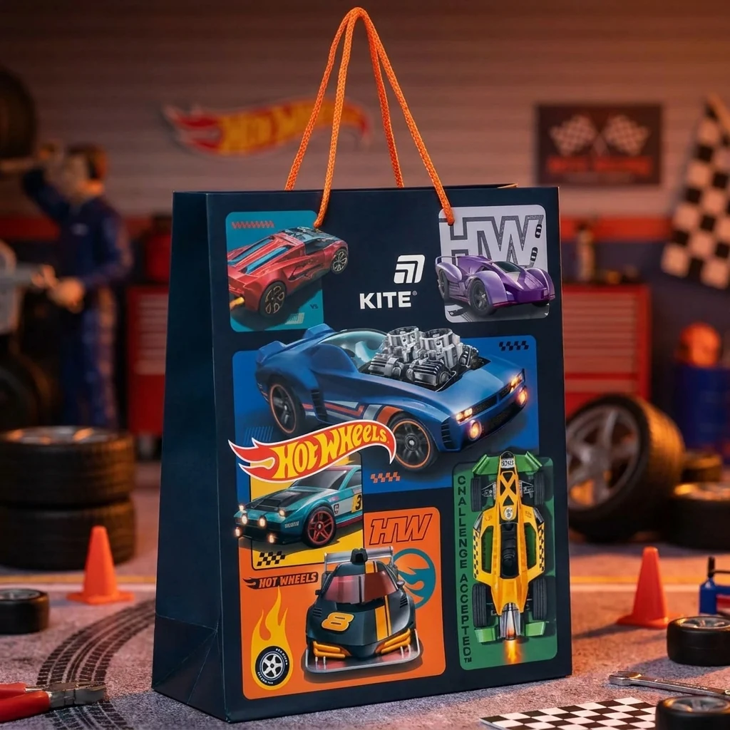 Пакет подарунковий 26*32*12 см Kite Hot Wheels