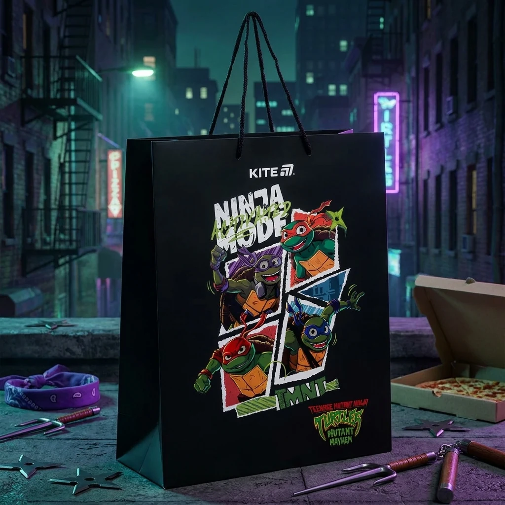 Пакет подарунковий 26*32*12 см Kite Ninjia Turtles