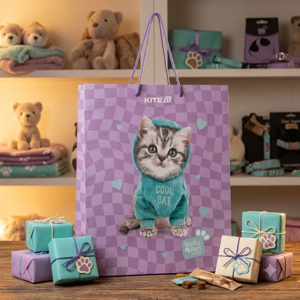 Пакет подарунковий 26*32*12 см Kite Studio Pets