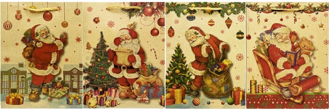 Пакет подарунковий 50*38*12,5 см новорічний крафт
