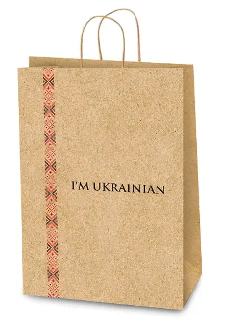 Пакет подарунковий крафт Патріот L , 310 x 210 x 118 мм, ТМ Gift-K Україна