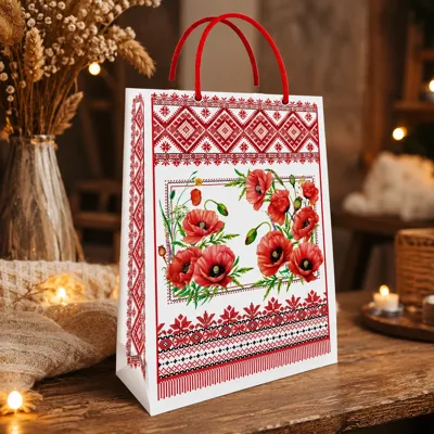 Пакет з картону № 190 240х340х88 ламін Маки П190