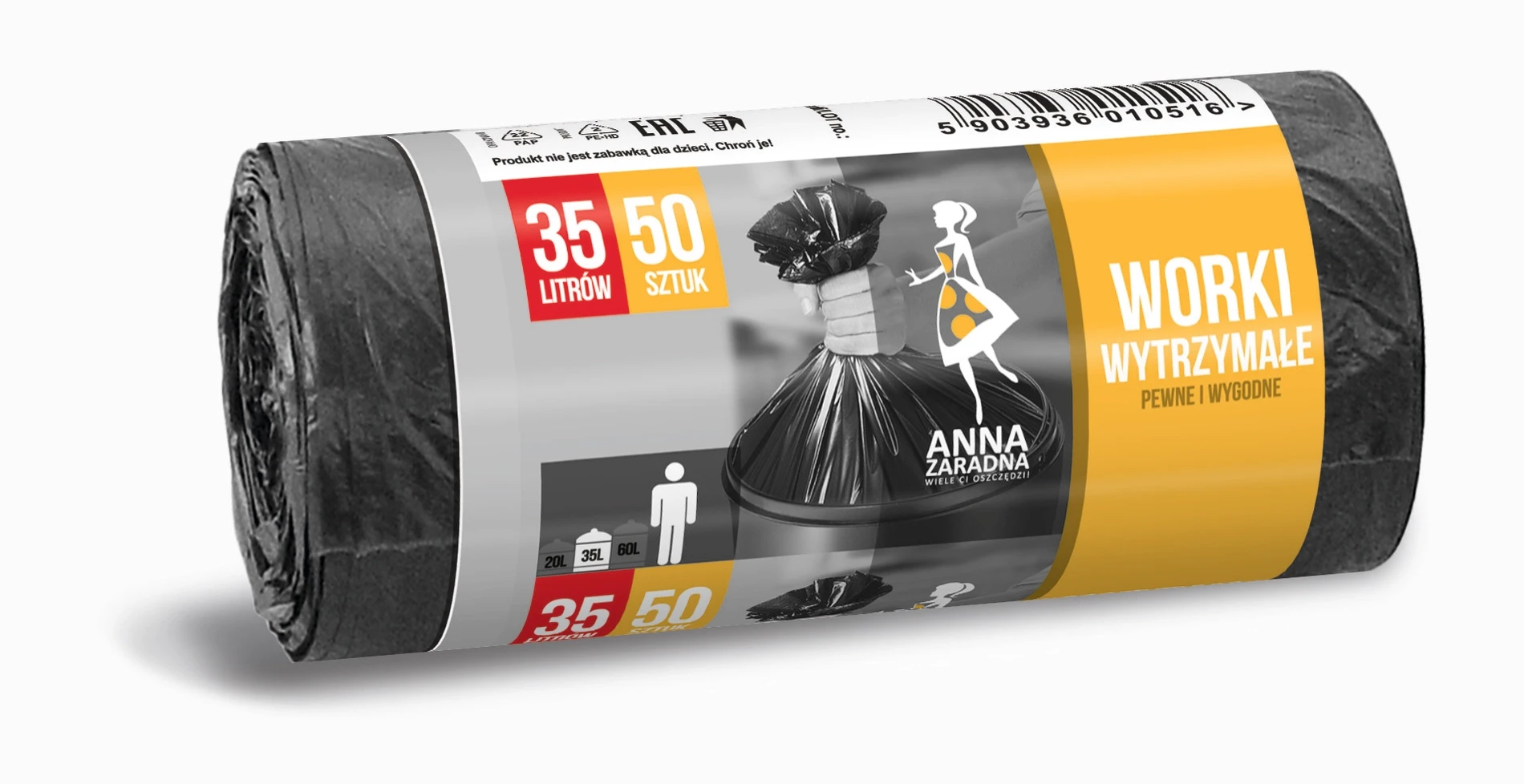 Пакети для сміття Anna Zaradna HDPE 35 л 50 шт