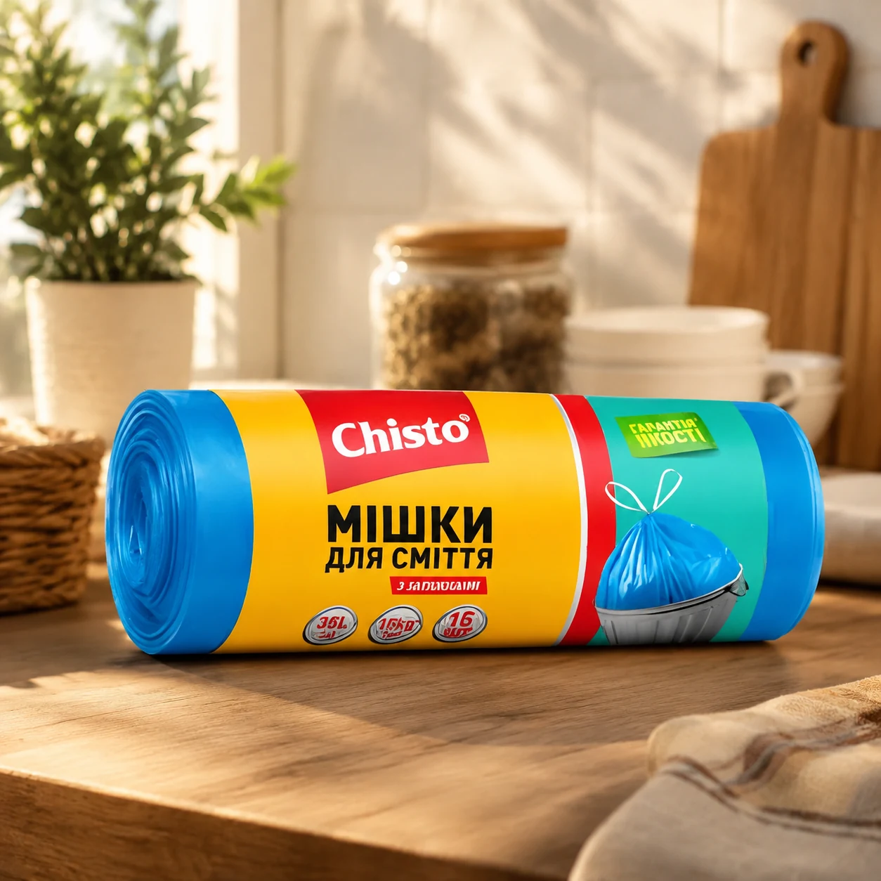 Пакети для сміття Chisto з затяжкою 35л — Прибирання та інвентар