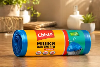Пакети для сміття Chisto з затяжкою 60л/10шт