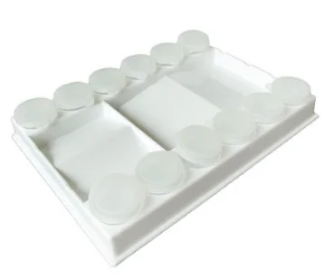 Палітра пластикова прямокутна з баночками 20,5*15*3 см, D.K.Art&Craft