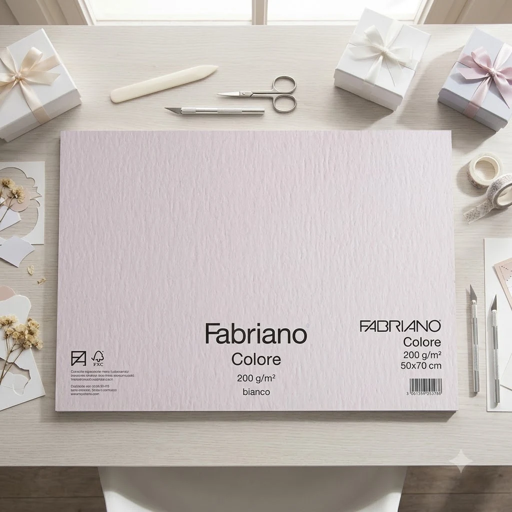 Папір для дизайну Colore, B2, 200 г/м2, bianco (білий), дрібне зерно, Fabriano