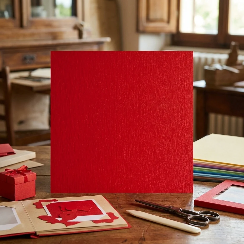 Папір для дизайну Colore, B2, 200 г/м2, rosso (червоний), дрібне зерно, Fabriano