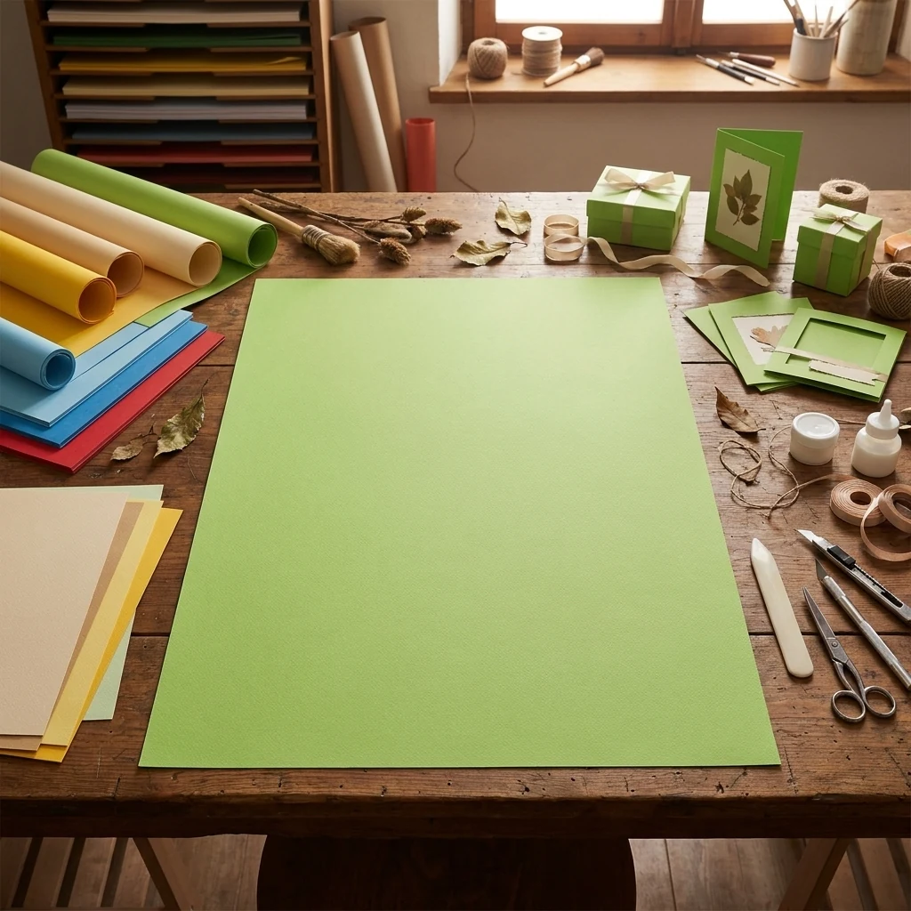 Папір для дизайну Colore, B2, 200 г/м2, verde piselo (салатовий), дрібне зерно, Fabriano