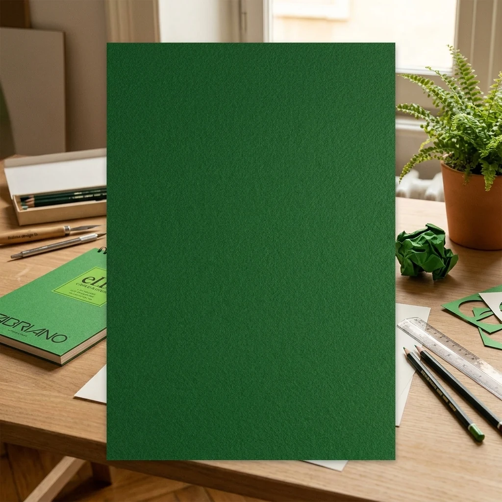 Папір для дизайну Elle Erre А4 (21×29,7см) №11 verde 220г/м2 зелений дві текстури Fabriano